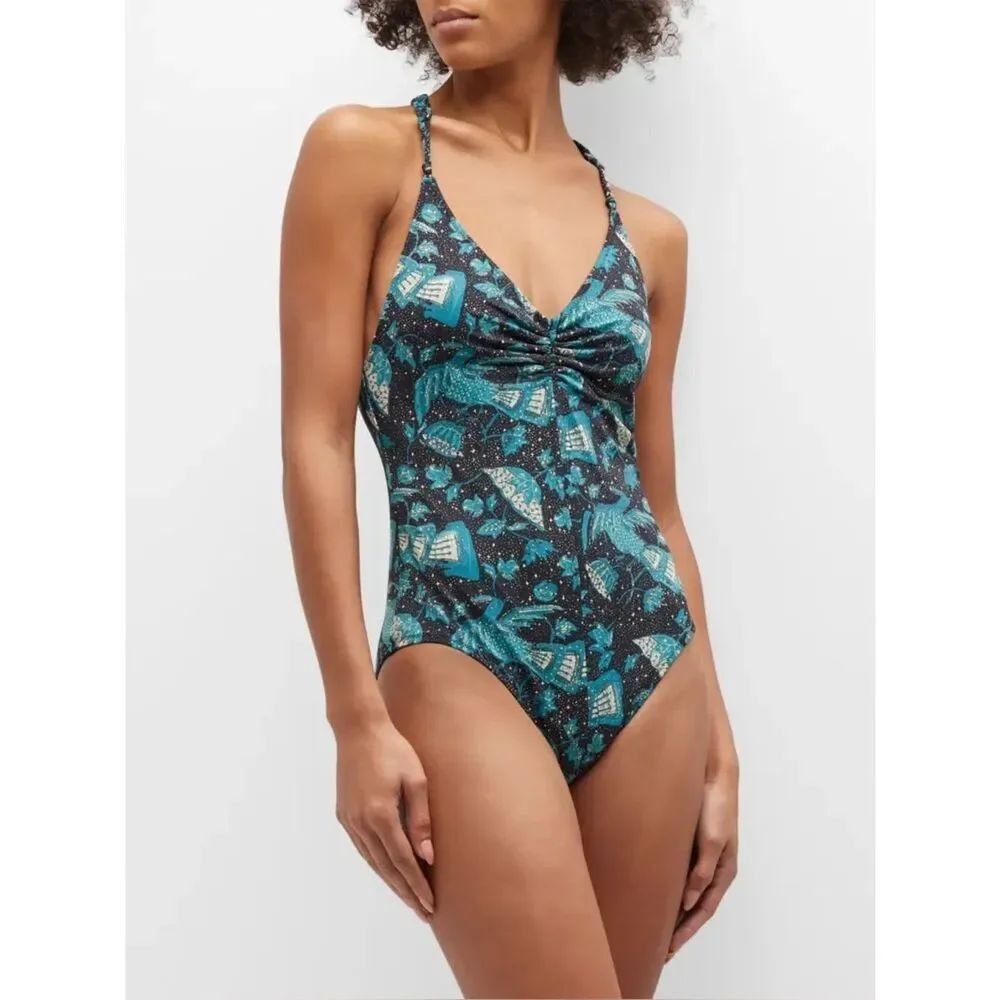 Ulla Johnson Midnight Jade Black Madeira Maillot One Piece Swimsuit Sz P / 0